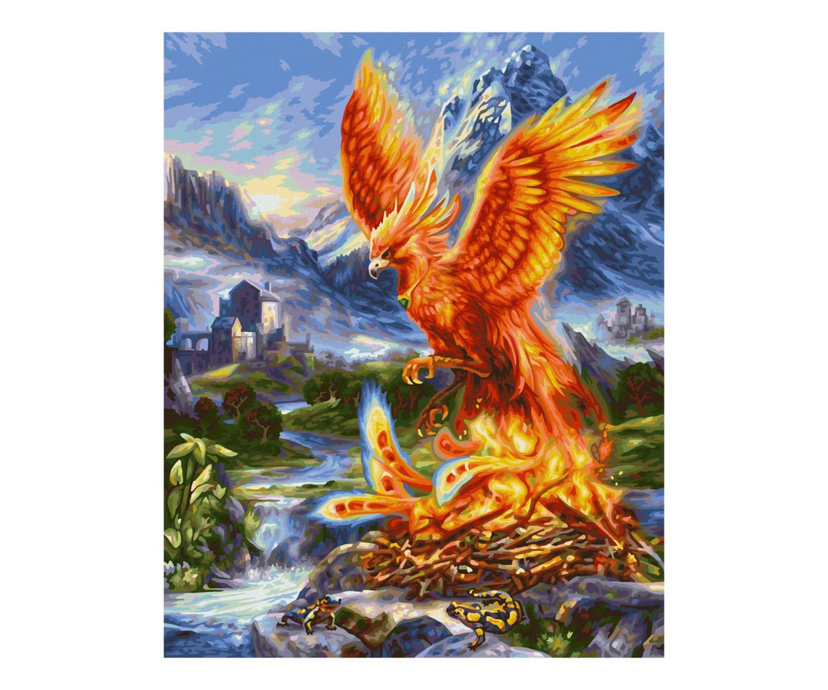 Schipper 609130870 Peinture par numéros - Phénix des cendres - Photos de peinture pour adultes avec pinceaux et peintures acryliques - 40 x 50 cm
