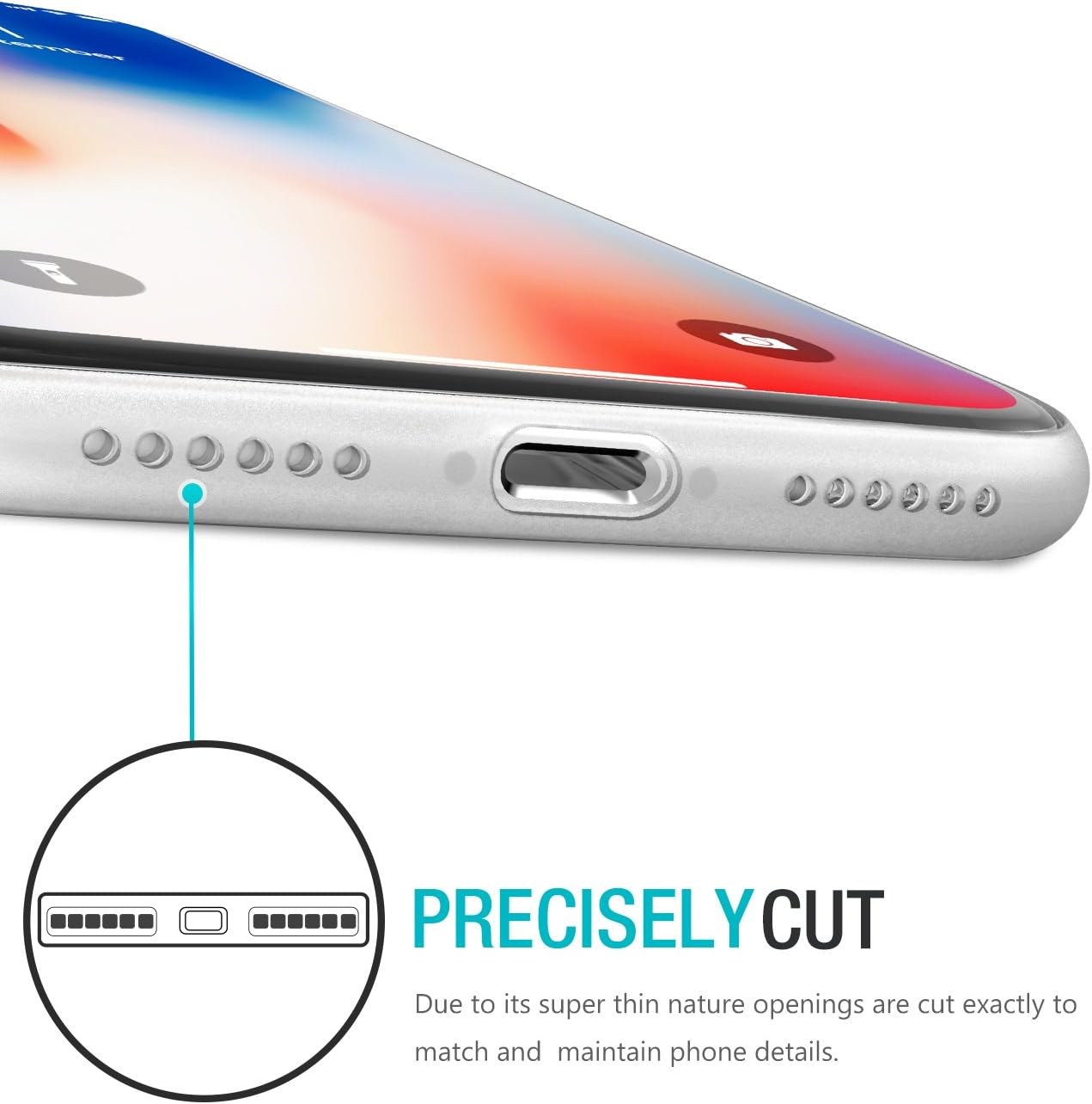 TOZO for iPhone X Case PP 0.35mm World's est Protect Hard Case Semi Transparent Light Weight Matte White