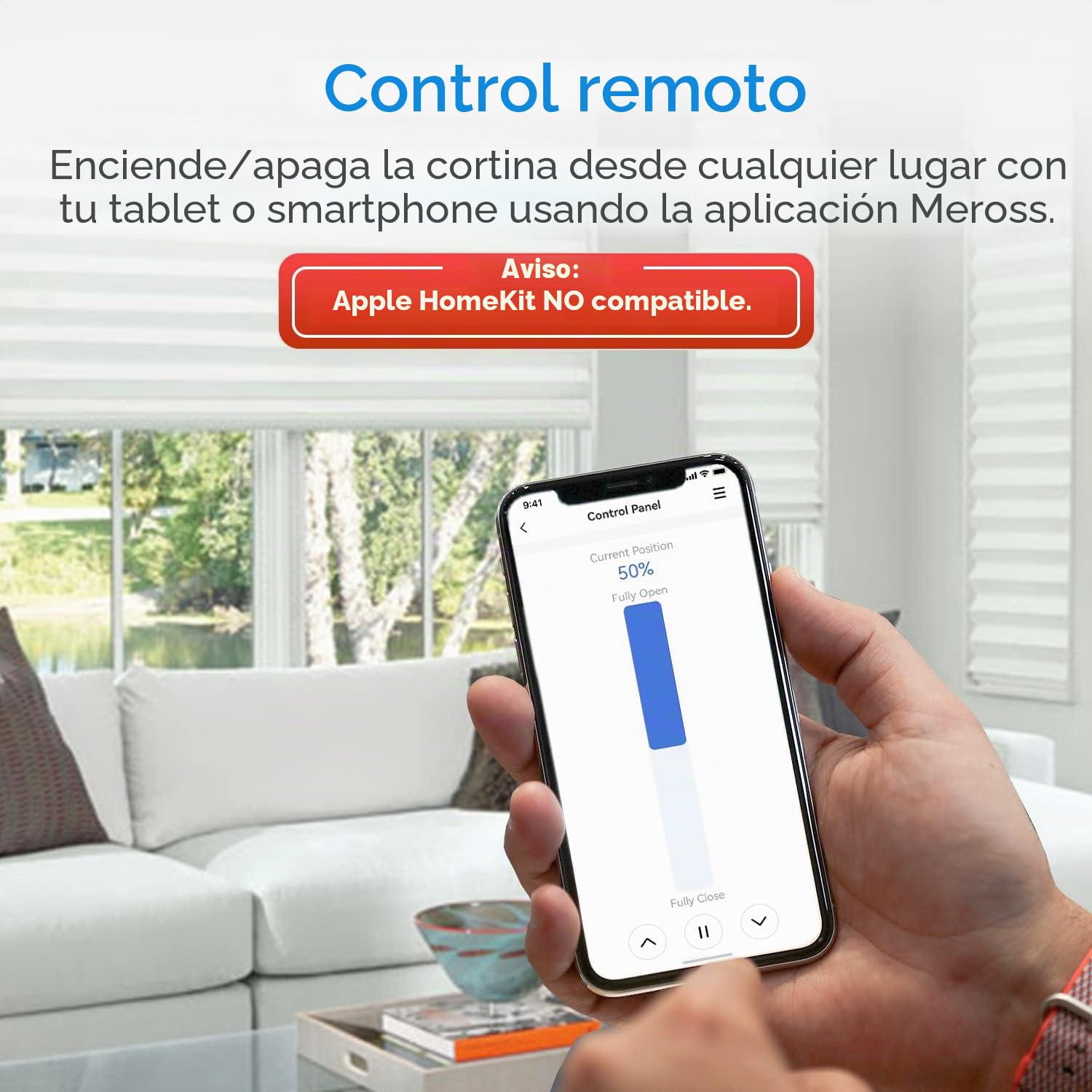 Meross Interruptor de Cortina Alexa, Interruptor de Persianas LED Inteligentes WiFi, Compatible con Alexa y Google Assistant, Control por Porcentaje, 2.4Ghz, Paquete de 2 (Necesita Cable Neutro)