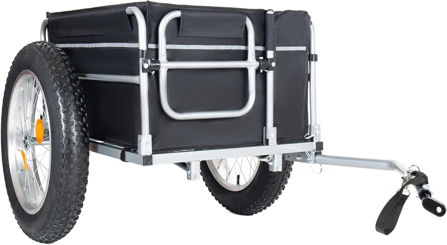 ZeHuoGe Bike Cargo Trailer with 23"x4.0" Fat Tires, 150LBS Load Capacity, Heavy-Duty Bicycle Trailer with Universal Hitch, Foldable Compact Storage, for Camping, Groceries & Hauling Essentials