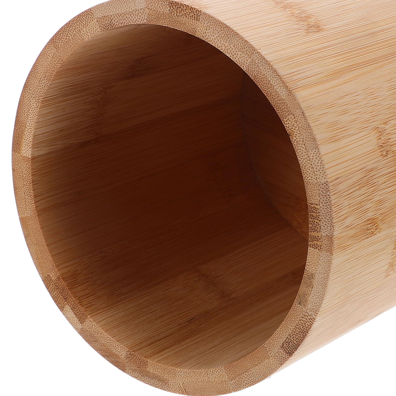 Tofficu Porta Cubiertos y Utensilios de Cocina Giratorio 360° en Madera Natural 17X15 CM, Organizador para Encimera y Uso Diario