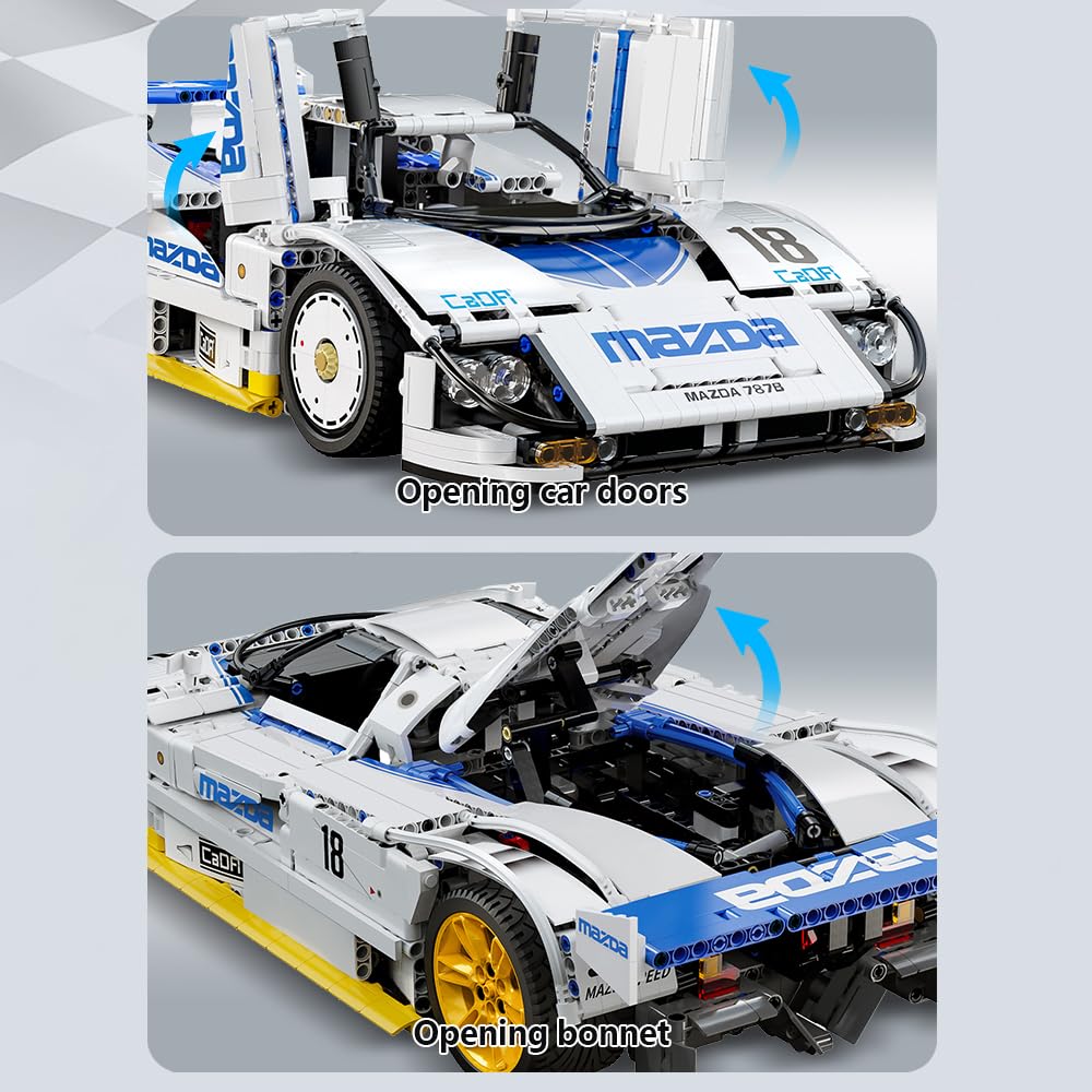 CaDA C63007W Mazda 787B Racing Car Building Blocks,1797 PCS 1:10