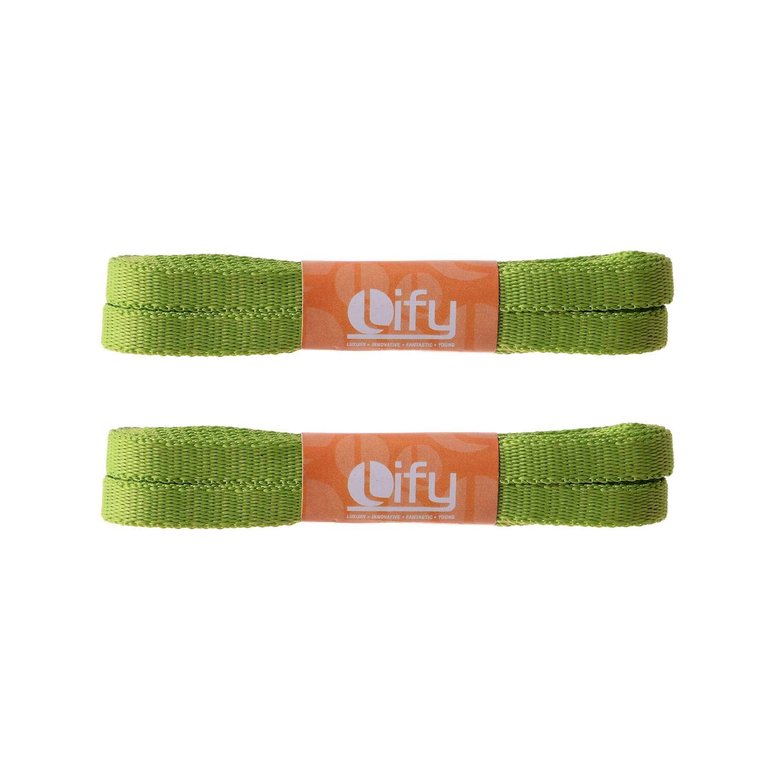Lify 2 Pair Polyester Flat Shoe Laces for Athletic, Running - 5/16 Wide Shoelaces for Sneakers Shoes Boot Strings (150CM (59.05 Inch), Parrot Green)