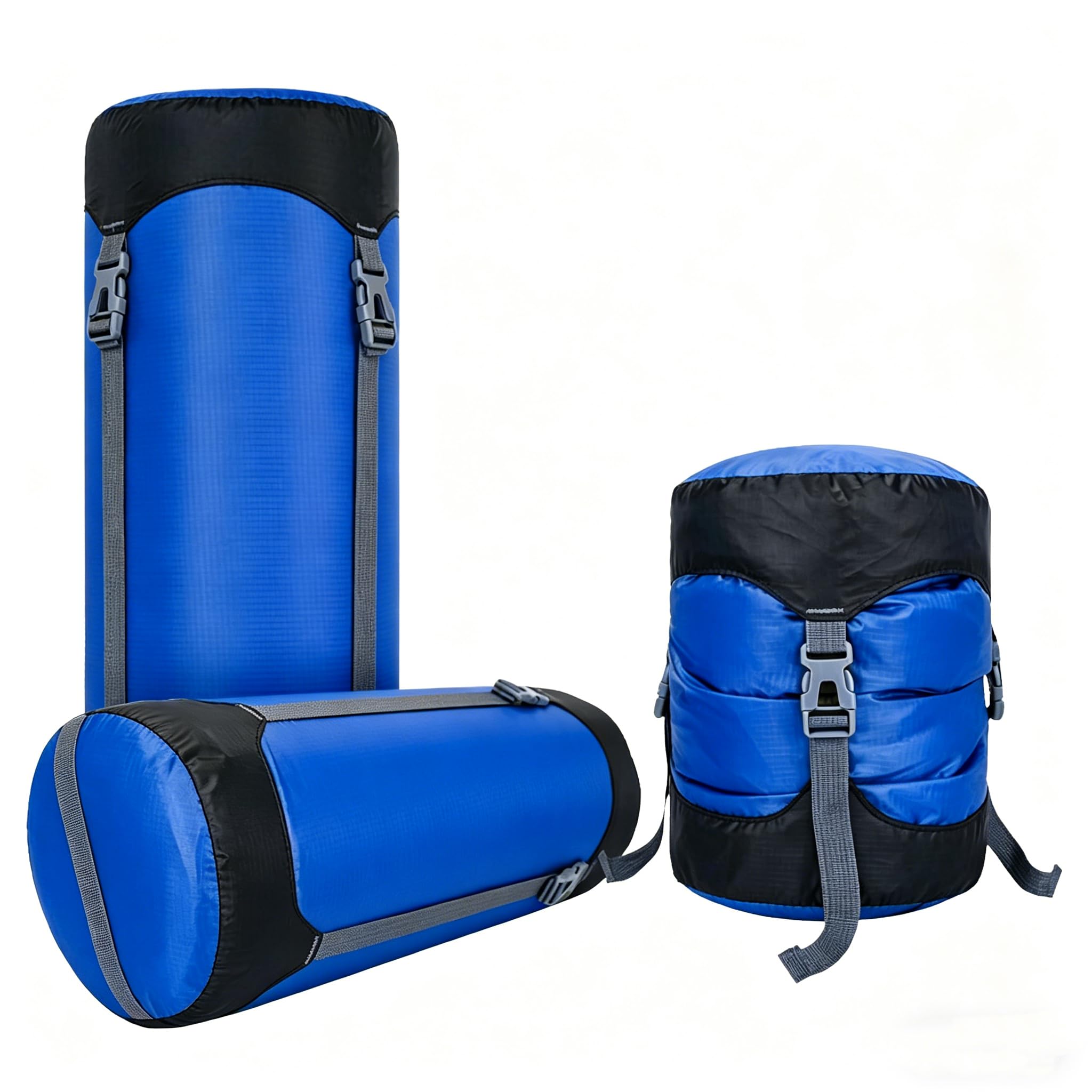 Guerity Compression Stuff Sack,Waterproof Sleeping Bag Compression Sack, 11L Outdoor Storage Bag Stuff Sack for Camping Hiking Backpack (Blue, 11L)