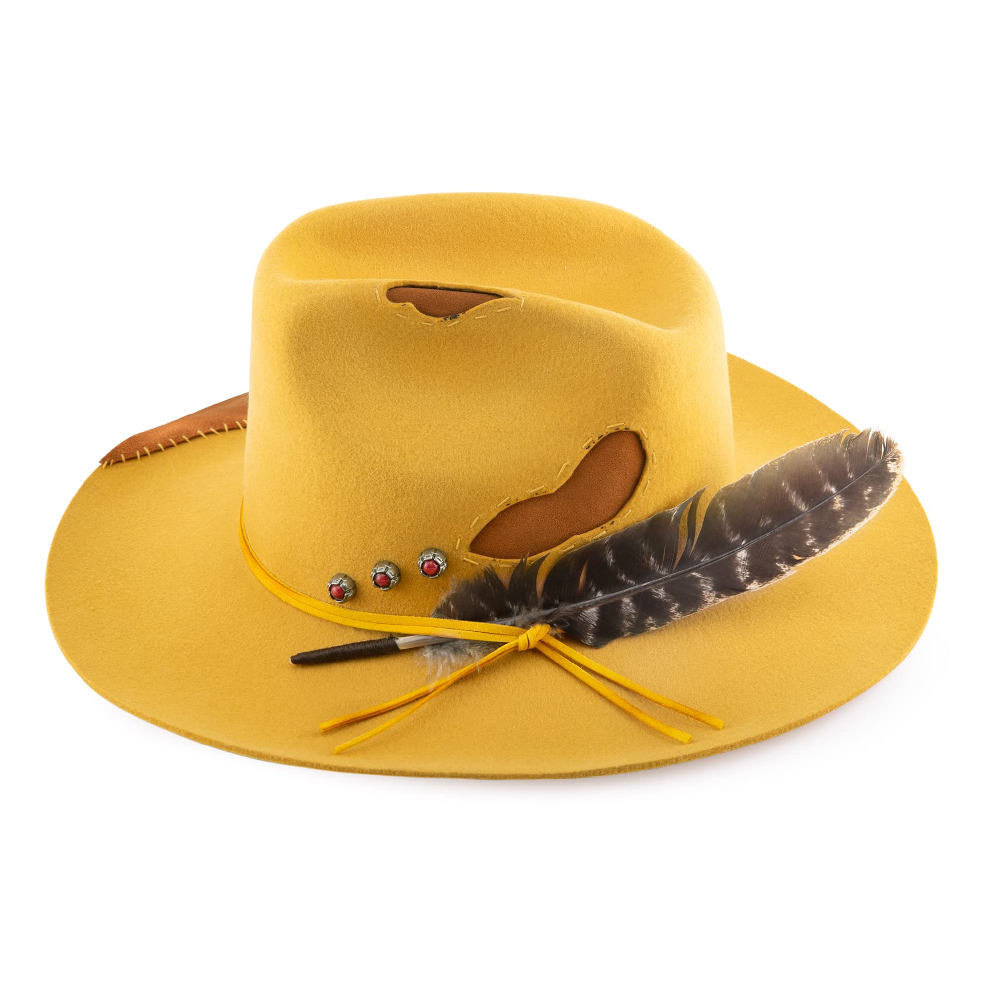 Montana Silversmiths Hand Painted Hat Feather (Stars and Stripes USA - Silver)