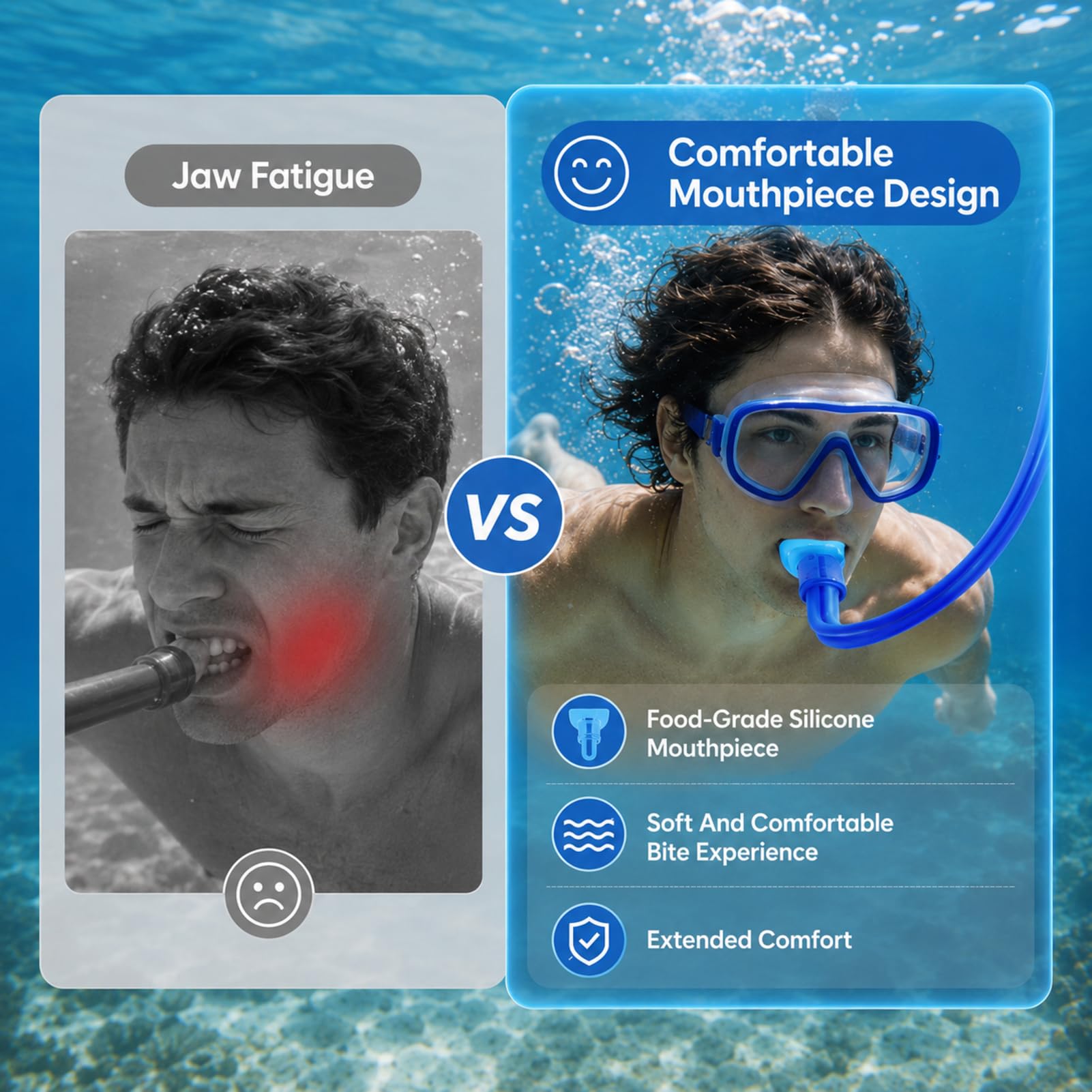 Snorkel Dry Totale Anti Perdite - Tubo Respiratore 150-300cm in PVC E Silicone | Attrezzatura per La Respirazione Subacquea, Immersioni, Apnea, Principianti