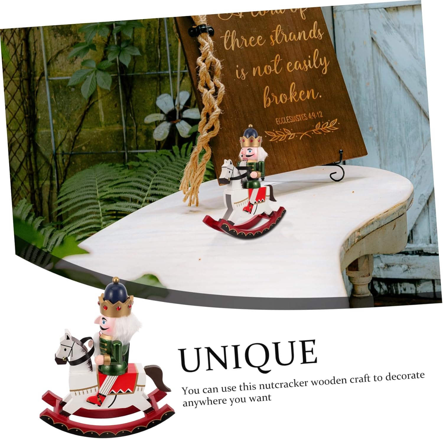 PRETYZOOM Wooden Nutcracker Soldier Christmas Decoration Traditional Handcrafted Home Ornament Festive Green Nutcracker Figure for Holiday Display and Tabletop Decor