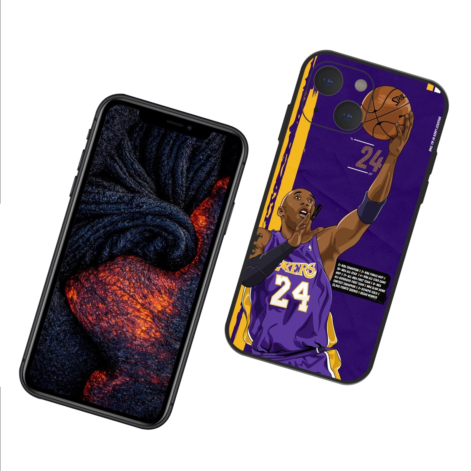 Basketball Star Compatible with iPhone 15 Case for Boys and Men, Basketball Sports Pattern Customization Soft Silicone Shockproof Cases