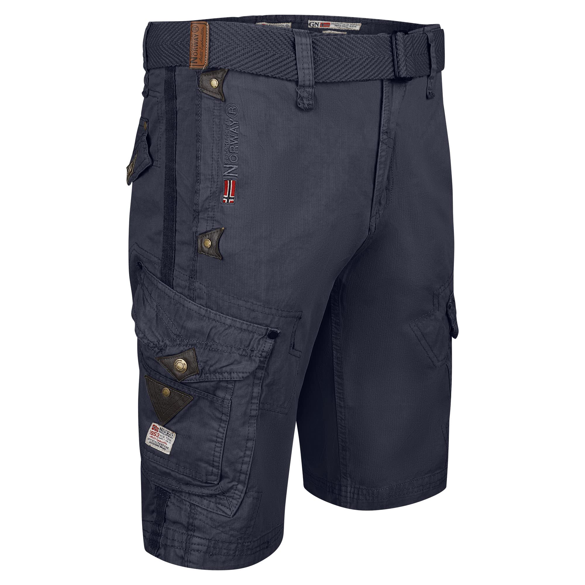 Geographical Norway Men's Navy Blue Cargo Bermuda Shorts, Xxl