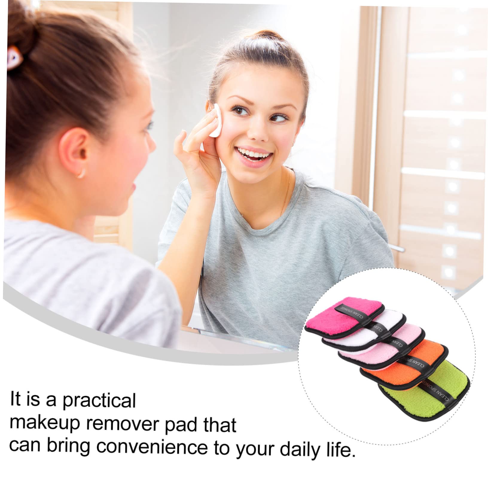 OSOLADY 5Pcs Face Puff Makeup Removal Sponges Random Color Facial Cleansing Pads for Daily Use Gentle and Safe Washing Sponges for Home and Travel