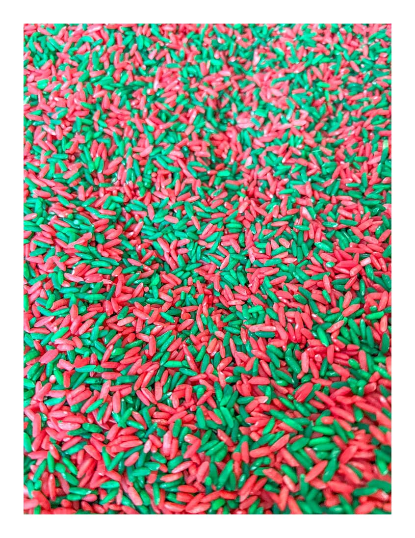 Sensory Bin Filler for Sensory Table - Colored Rice for Sensory Play (Christmas RG)