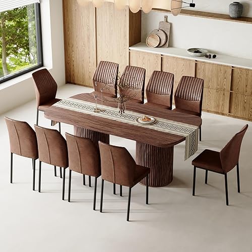 Miniatura 2 de Juego de mesa de comedor de 79 pulgadas para 10, juego de mesa de comedor grande para 10 personas con sillas acolchadas, juego de mesa de cocina