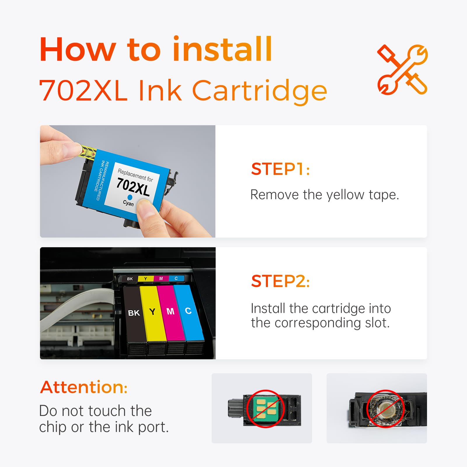 Amazon.co.jp: InkNI 702XL用リサイクル交換用インクカートリッジ