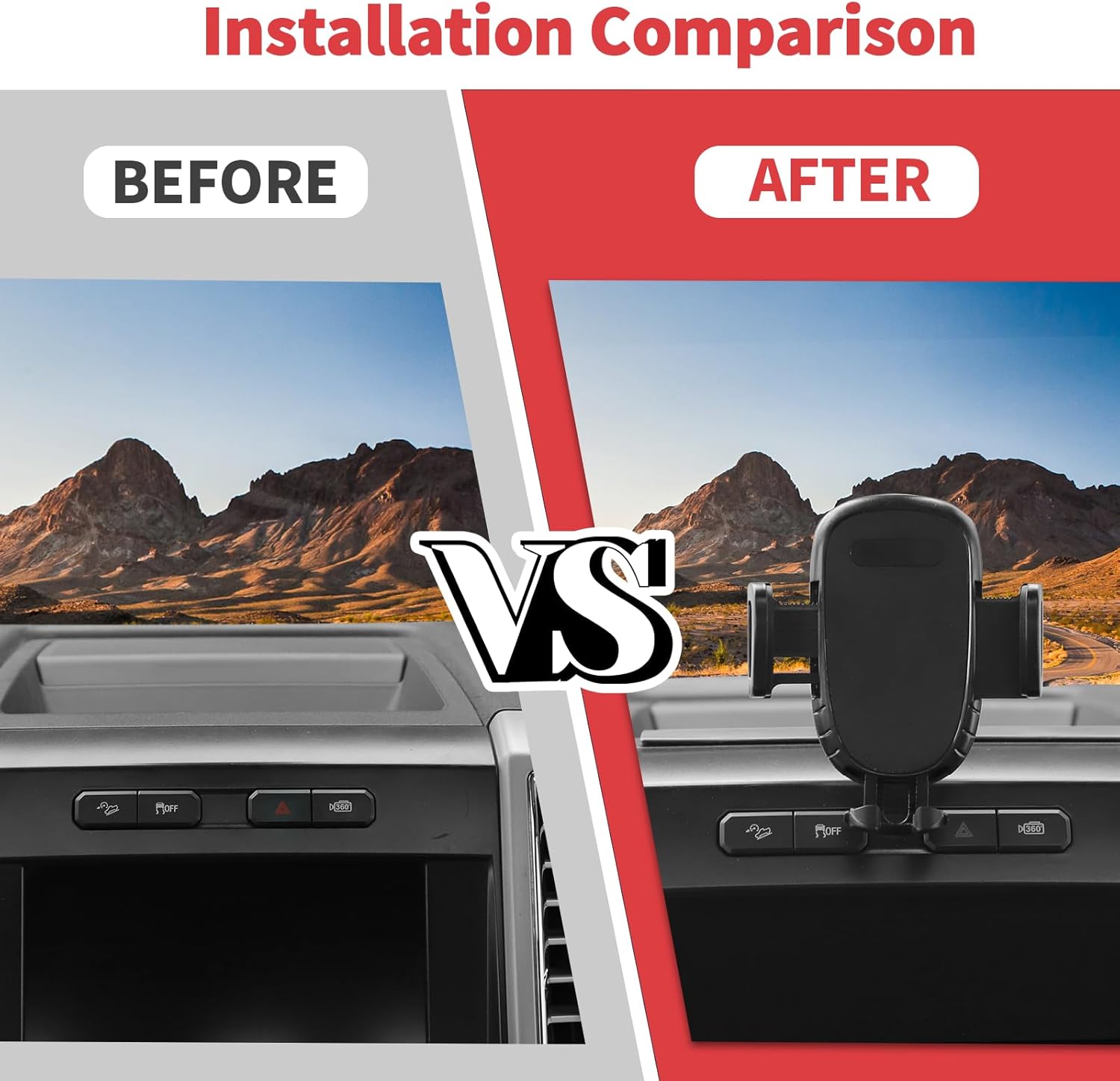 Jimen for F150 Cell Phone Mount, Upgraded Dash Phone Holder Compatible with Ford F150 2015-2020