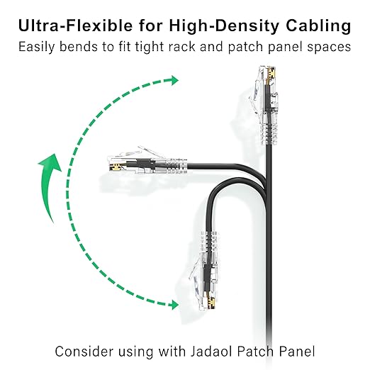 Cable Ethernet Jadaol Cat6a 1.5ft 24-Pack 28AWG UTP Negro miniatura 2