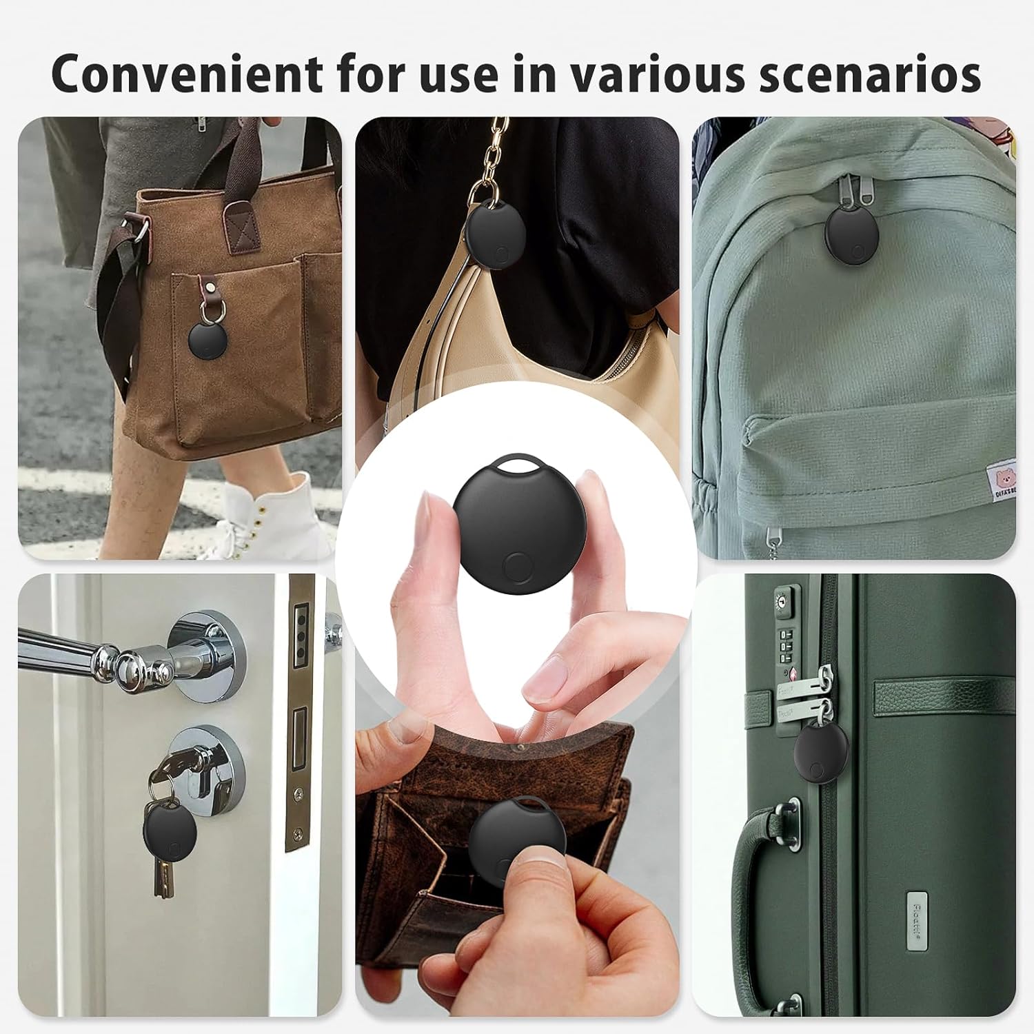 RSH Air Tracker Tag 4 Pack Luggage Tracker Smart Tag Works with Apple Find My, Bluetooth Key Finder Locator for Bags,Wallet Tracker,Item Finder Tag Locate or Tracking for Keys(iOS only)