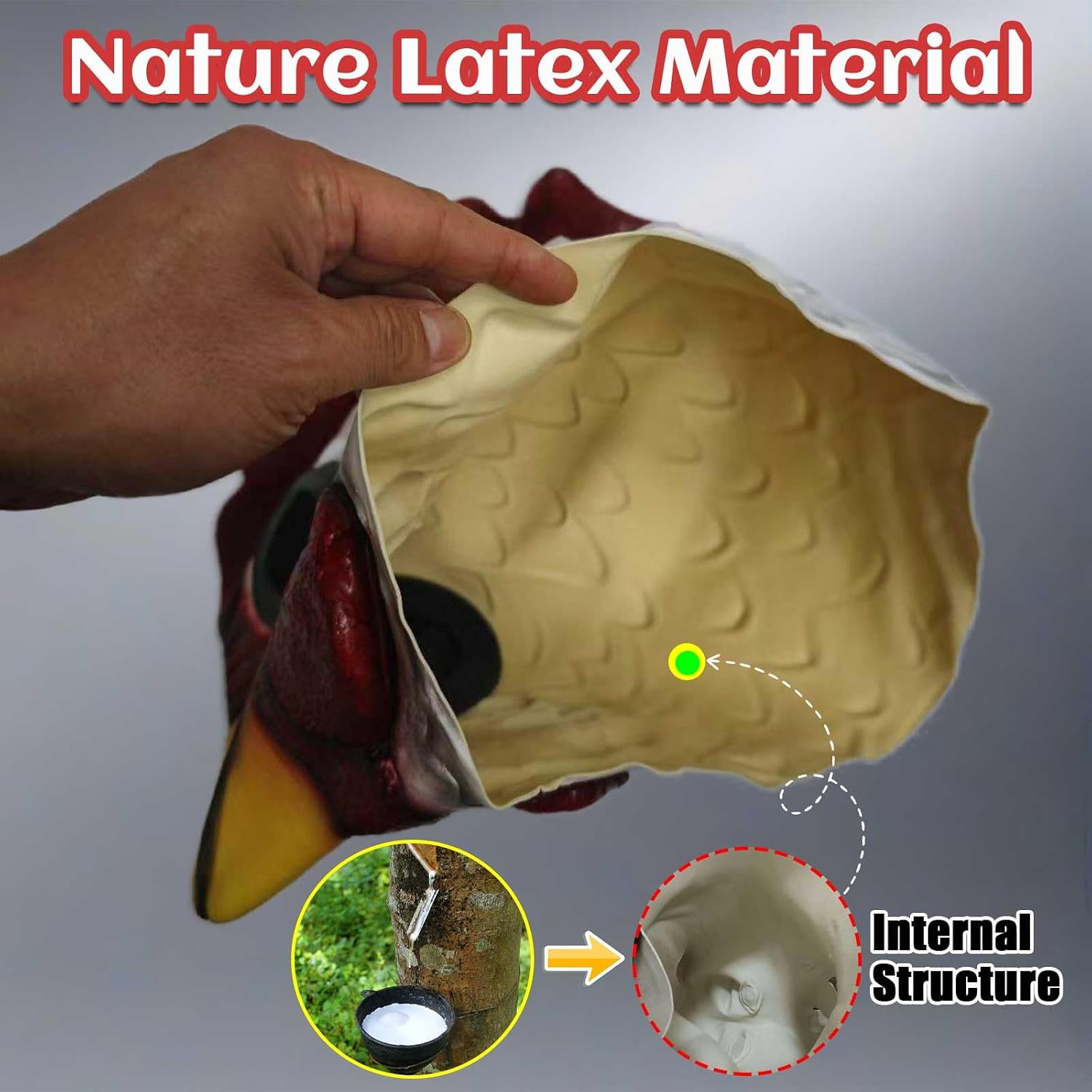 Rooster Mask, Funny Latex Chicken Role Play Head Masks for Festival Cosplay Party Props