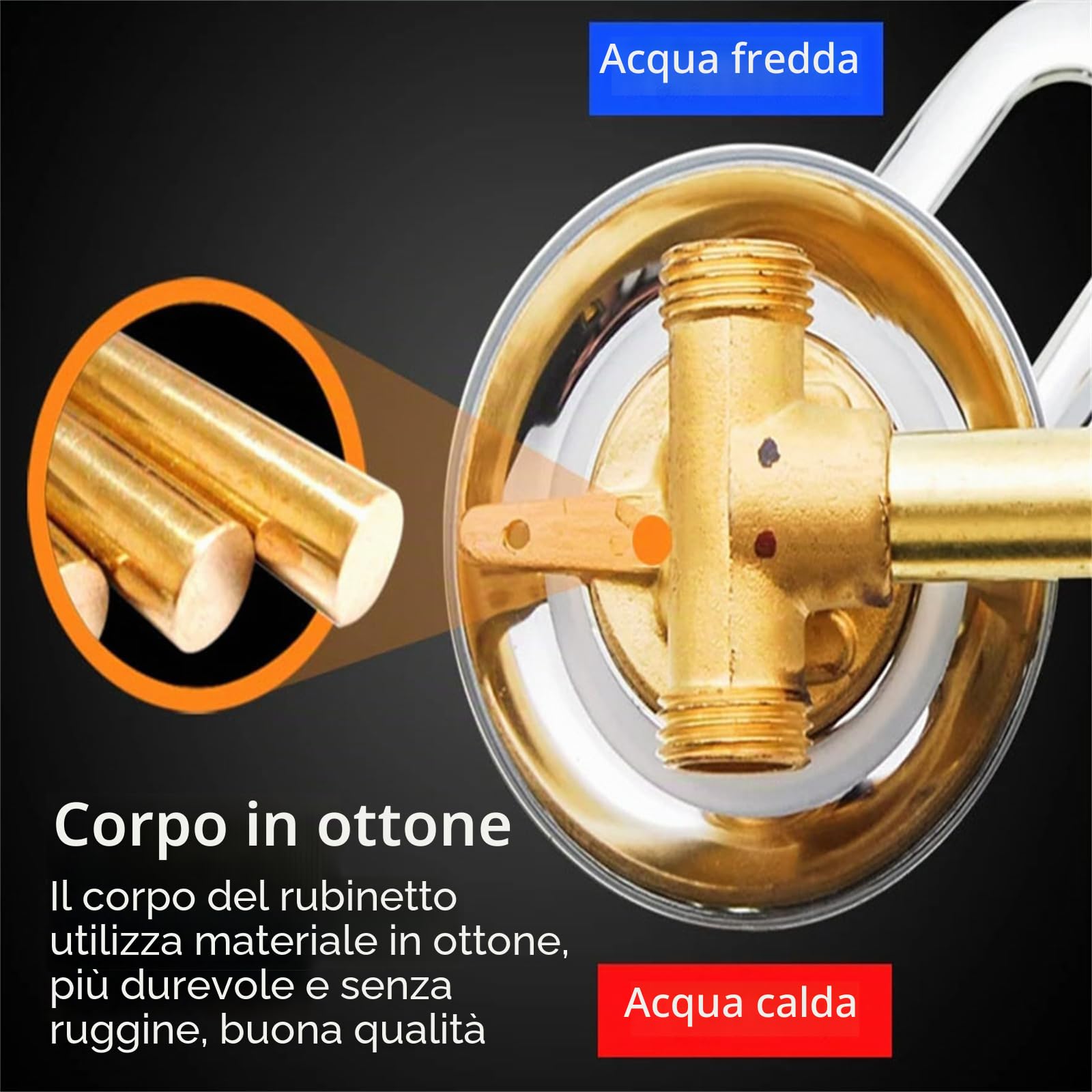 2/3/4/5 Vie Rubinetto Doccia Miscelatore Acqua Fredda E Calda In Due Parti Doppio Supporto Controllo Tipo Rotante Fisso (Intubazione 4 Vie)
