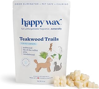 Teakwood Trails Wax Melts for Pet Owners – Odor Eliminating, Calming, Pet-Safe, Non-Toxic, Dye-Free, Perfect for Use with Wax Warmers - 8oz Pouch