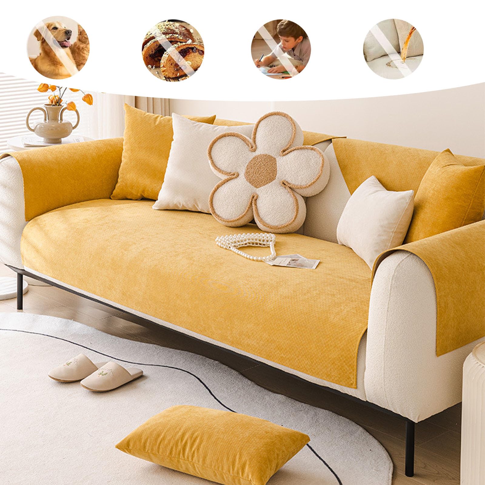 Genérico Impermeable Funda de Sofá,Manta Cubre Sofá Antideslizante AntiarañAzos Cuero/Madera Universal Cubre Protector De Sofa para Perros Mascotas Gatos y Perros Arañazo,Blue,110x240cm