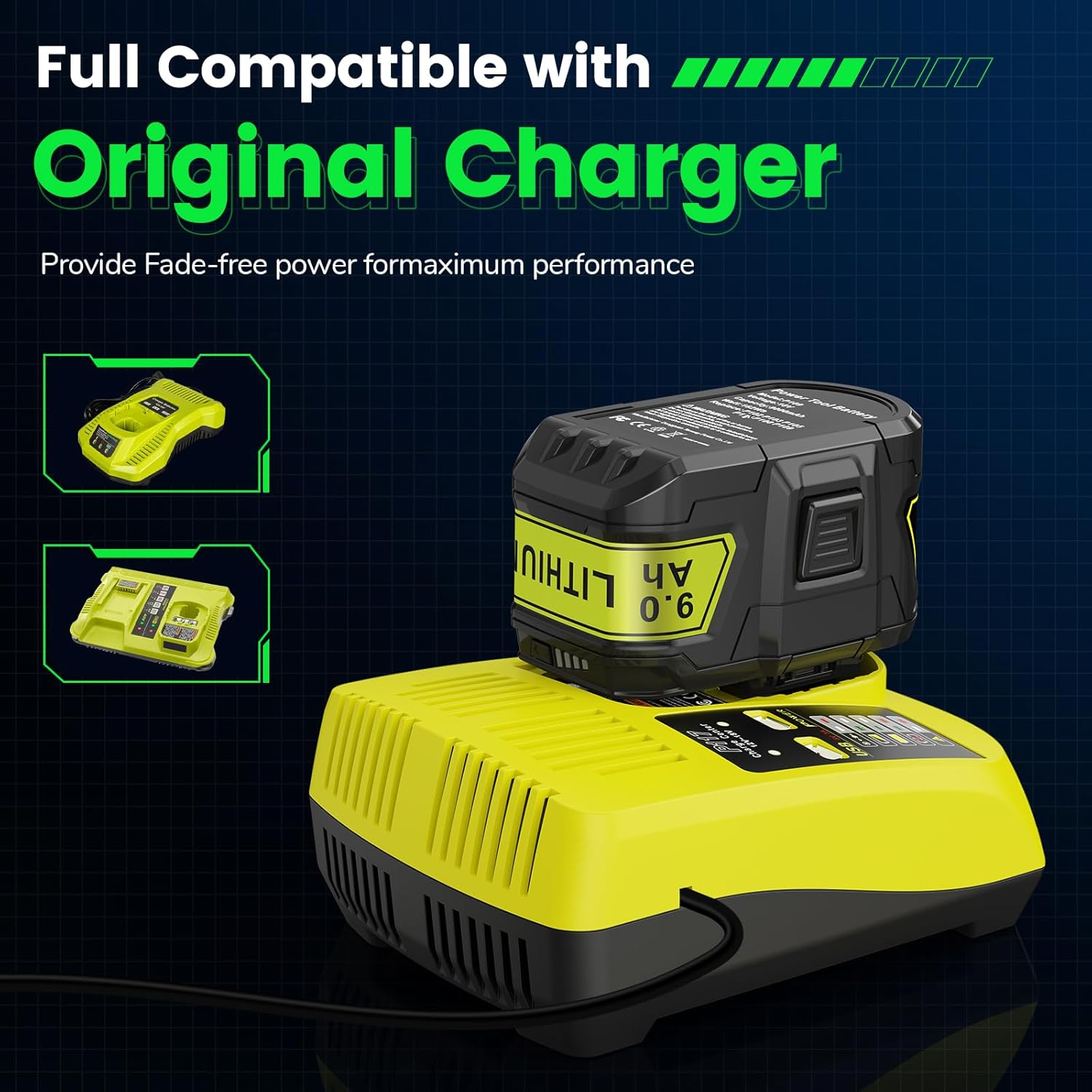 9.0Ah 18V P109 P108 P102 Replacement for Ryobi 18V Battery P103 P104 P105 P107 P106 18Volt ONE+ Lithium-Ion Cordless Power Tool Battery, 2Pack