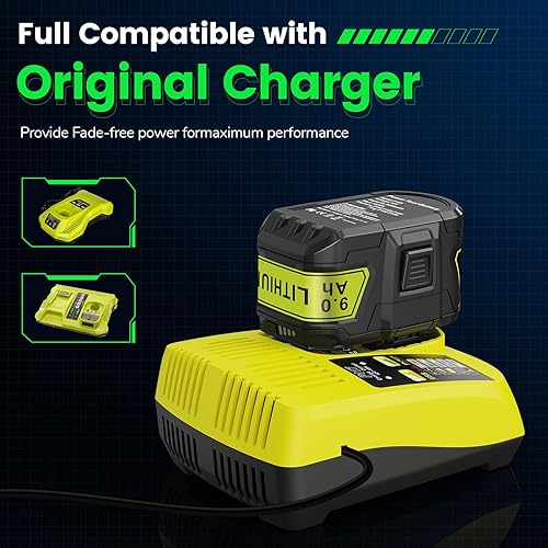 Miniatura 7 de 9.0Ah 18V P109 P108 P102 Reemplazo para batería Ryobi 18V P103 P104 P105 P107 P106 18Volt ONE+ batería de iones de litio inalámbrica, paquete de 2
