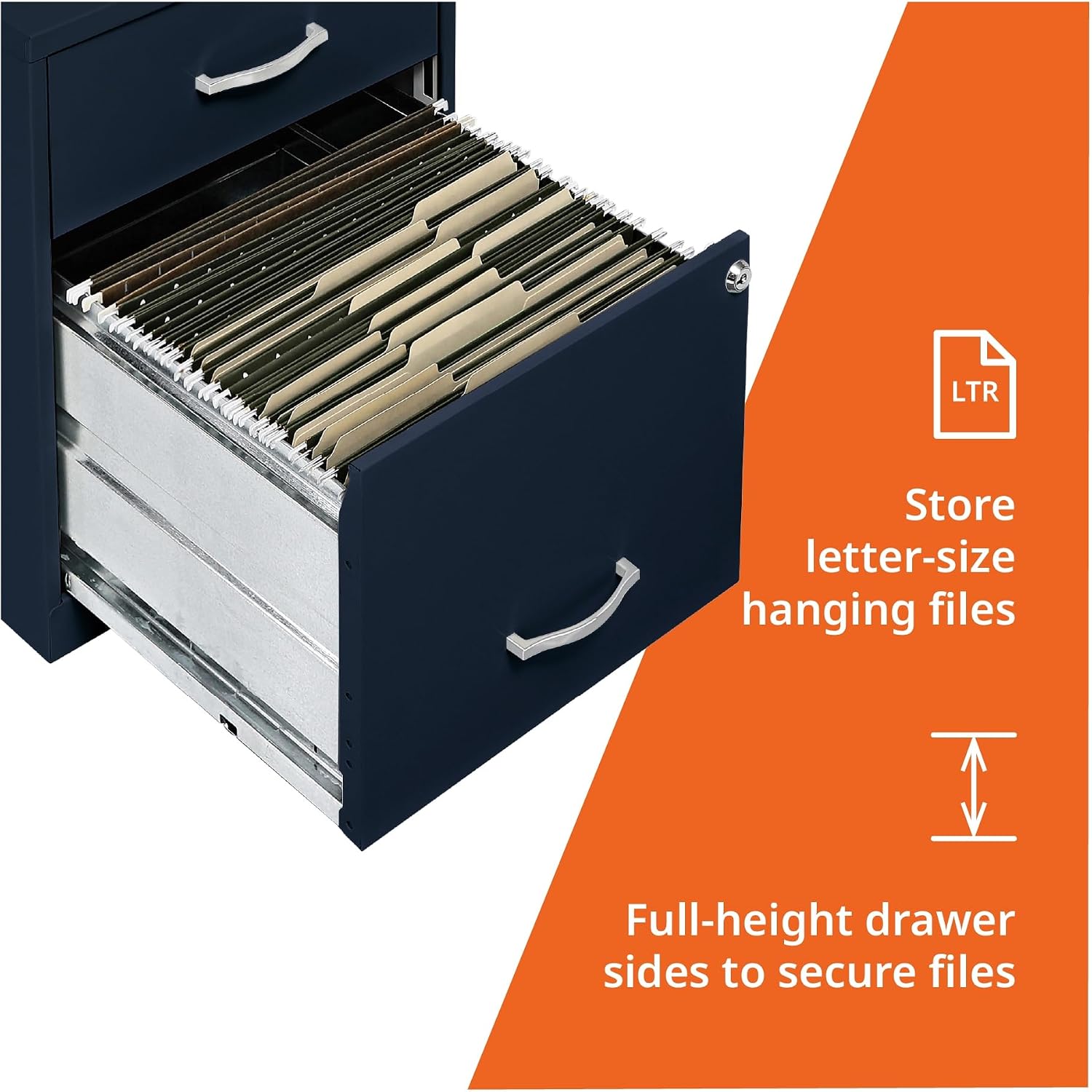 NuSparc 2 Drawer Locking Filing Cabinet | Pre-Assembled Steel Construction | Low-Profile Design is Perfect for Home and Small Office | Letter-Size | Assembled in USA