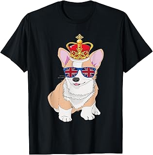 Queens Platinum Jubilee 70 Years Souvenir British Corgi Dog T-Shirt