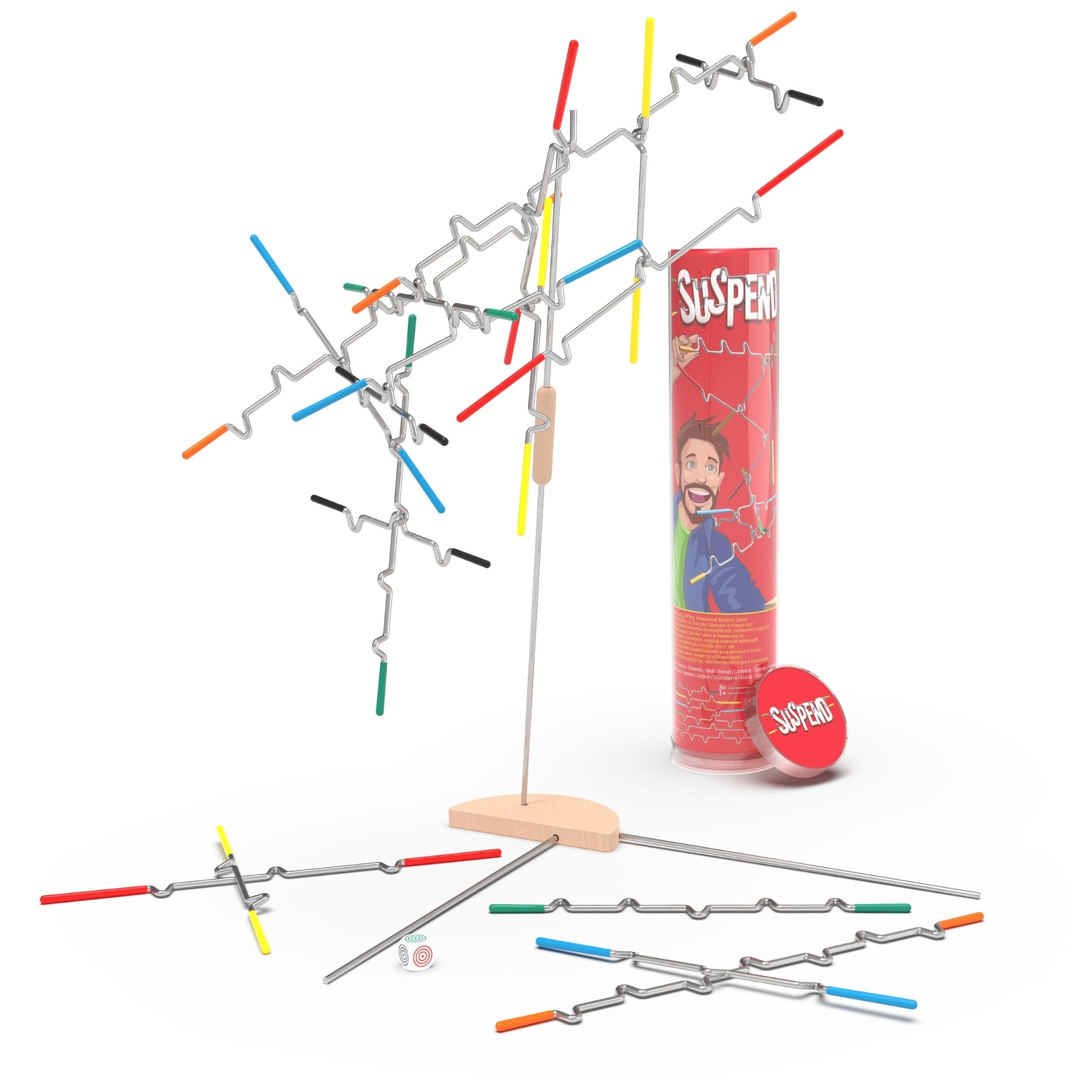Spin Master Games, Suspend, Gioco Da Tavolo per Famiglie con Torre Di Legno, Gioco educativo per Famiglie, Idee Regalo Originale, 1-4 Giocatori, 8+ Anni