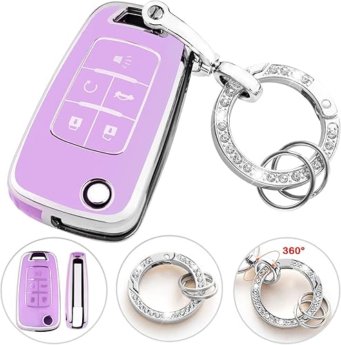 Miniatura 7 de Funda para llavero Chevy con llavero, TPU de alta calidad de protección completa para Equinox Camaro Cruze Malibu Impala Spark Sonic GMC Buick