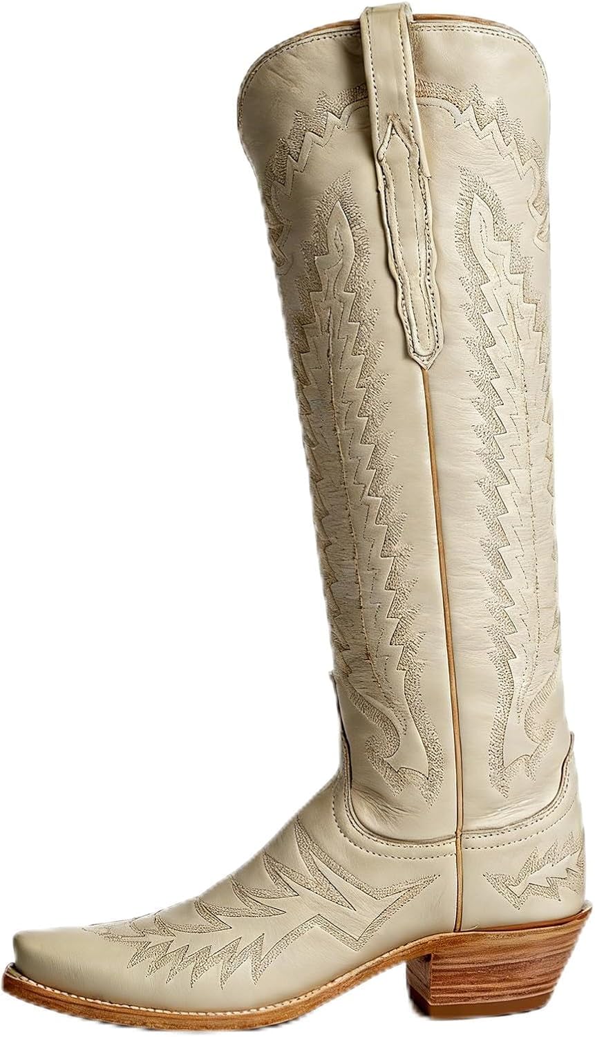 Western Boots women, White Cowboy Boots Women, Womens Knee High Boot Ivory White,10