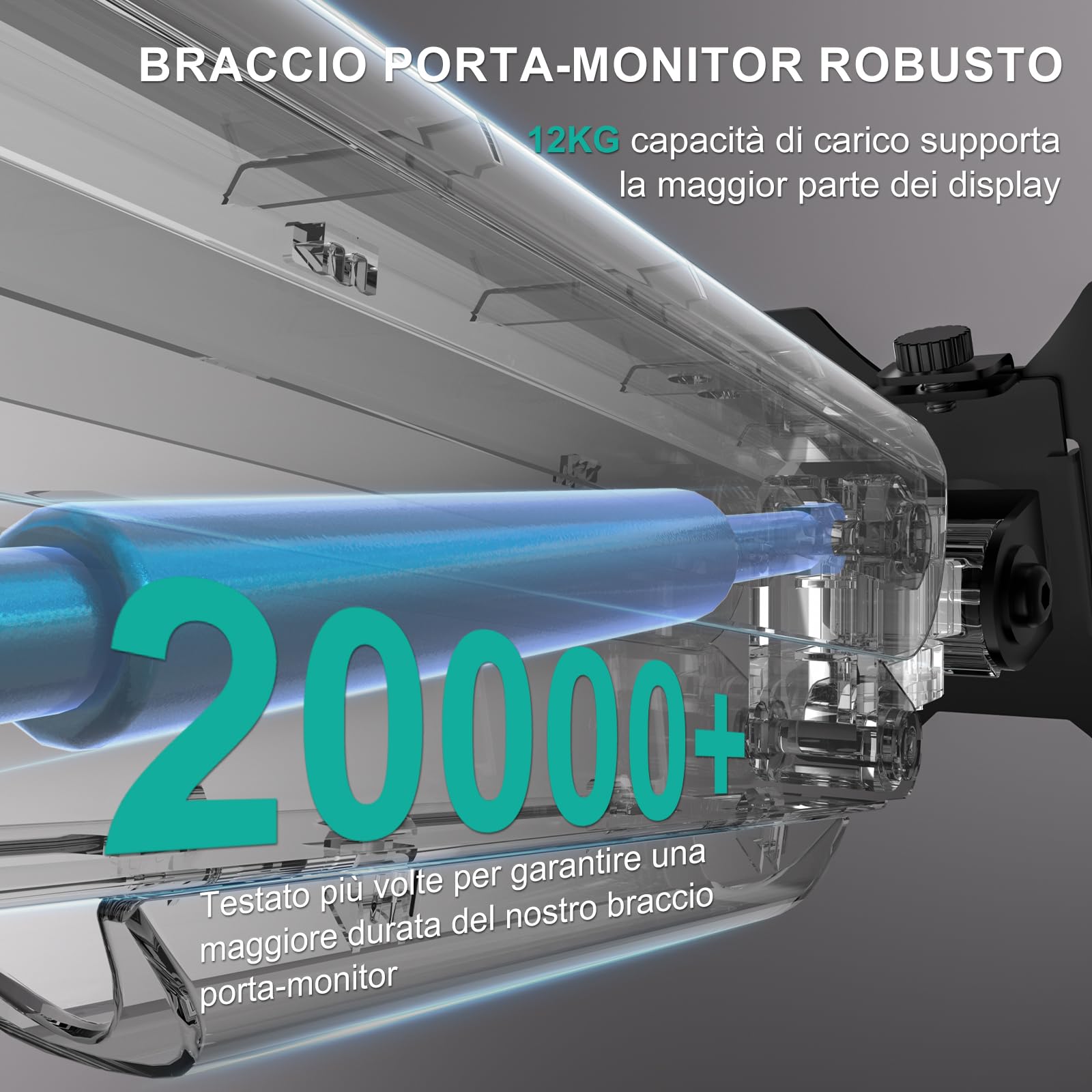 WALI Supporto per monitor singolo per schermi da 13-34", braccio regolabile per monitor singolo, schermo normale fino a 32", 12 kg, supporto per monitor da scrivania, VESA 75/100 mm (GSMP001N), nero