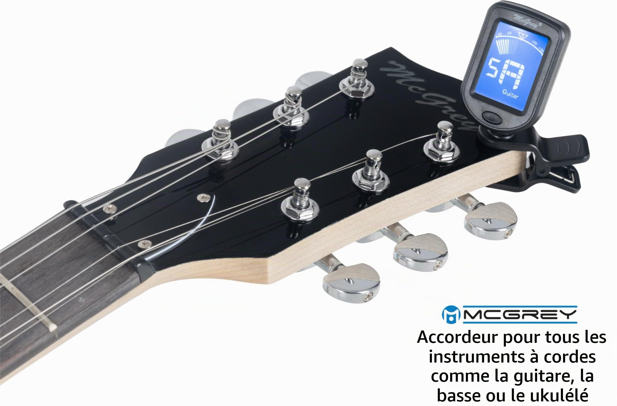McGrey Rockit Double Cut Set Complet Guitare Électrique (Set Débutant 8 Pièces avec Guitare, Amplificateur, Cordes De Rechange, Housse, Accordeur Clip-On, Médiators, Sangle et Câble) Cherry Red