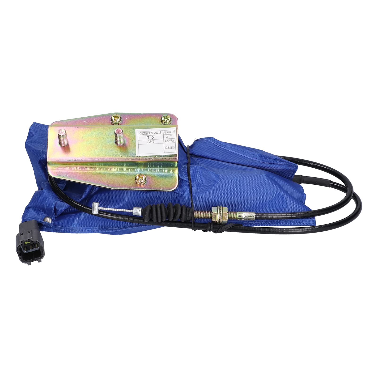 FTVOGUE Zawór Elektromagnetyczny Wyłącznika Silnika Koparki, 24V 1,05m Stal