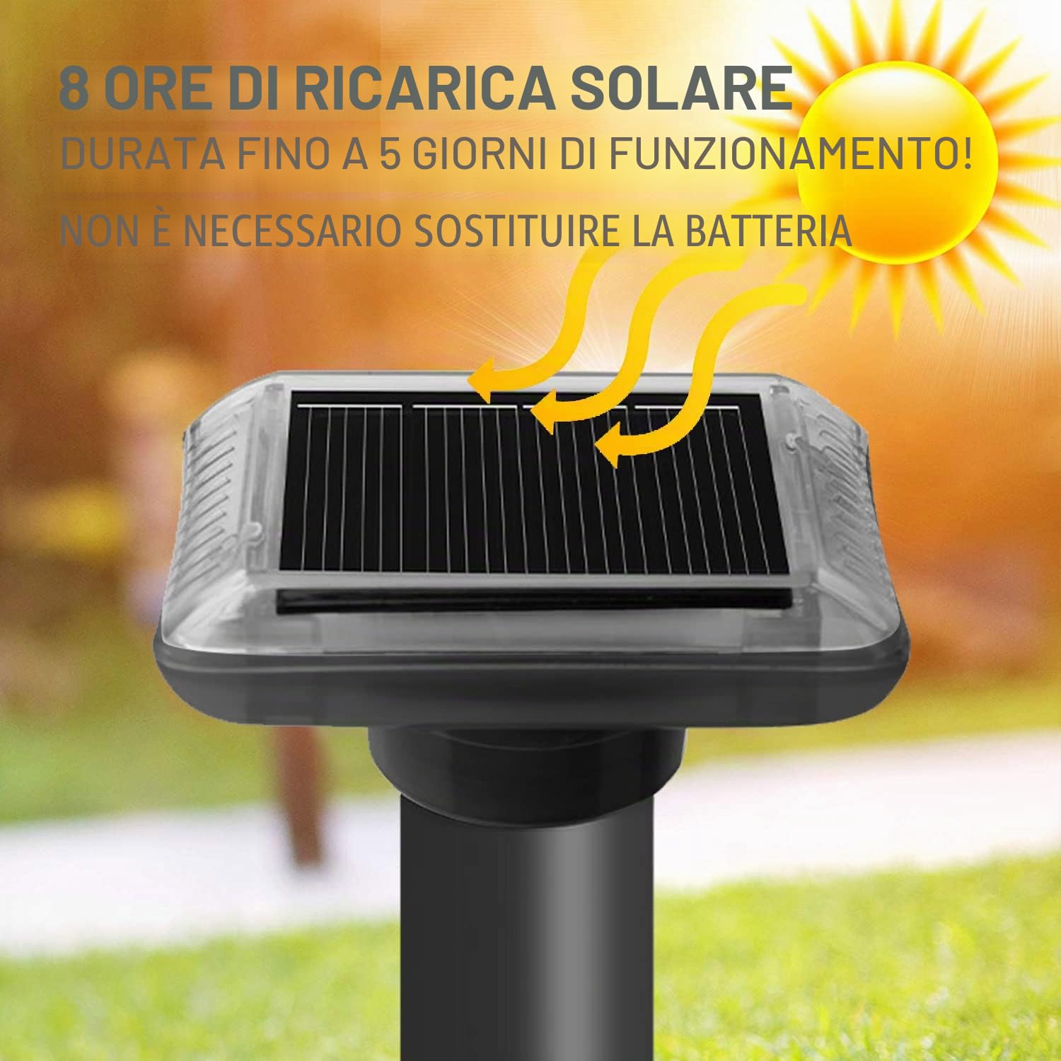 WWUGEIN Ultrasuoni per Topi da Esterno,4 Pcs Scaccia Talpe Ultrasuoni Solare, Spaventapasseri Solari, Repellente per Talp, Gopher per Giardini e Prati