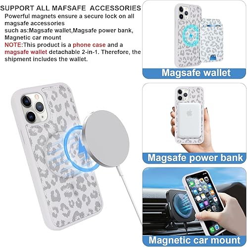 Miniatura 3 de Funda para iPhone 11 Pro con tarjetero de crédito, para iPhone 11 Pro, funda de cuero para mujer, compatible con mag Safe Wallet desmontable 2 en 1