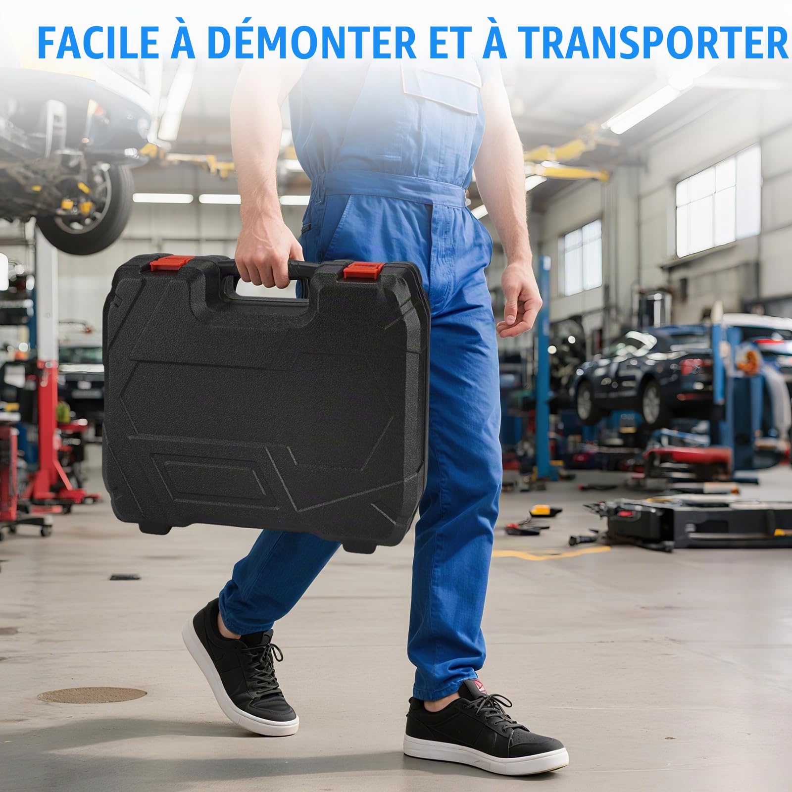 D-Lumina Testeur de Compression Professionnel 46 Pièces, Testeur de Fuite de Pression de Moteur Diesel et Essence avec Adaptateur pour la Plupart des Moteurs de Voiture, Camion, Agricoles et Marins.