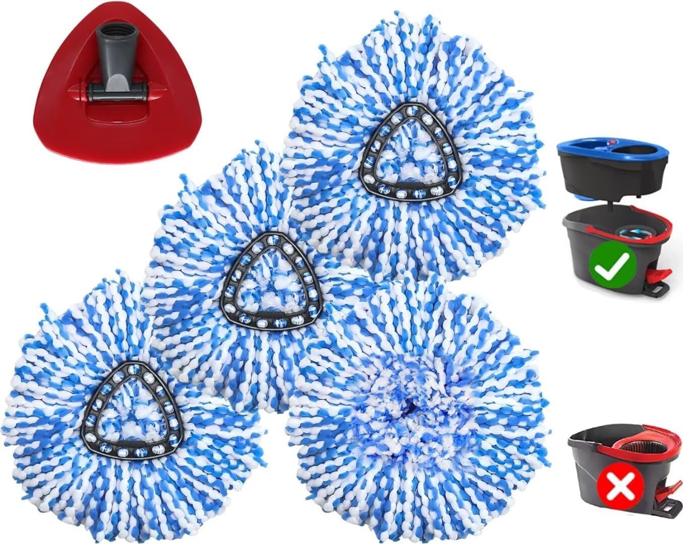 Mop Replace Head for O Cedar RinseClean Microfiber 2 Tank