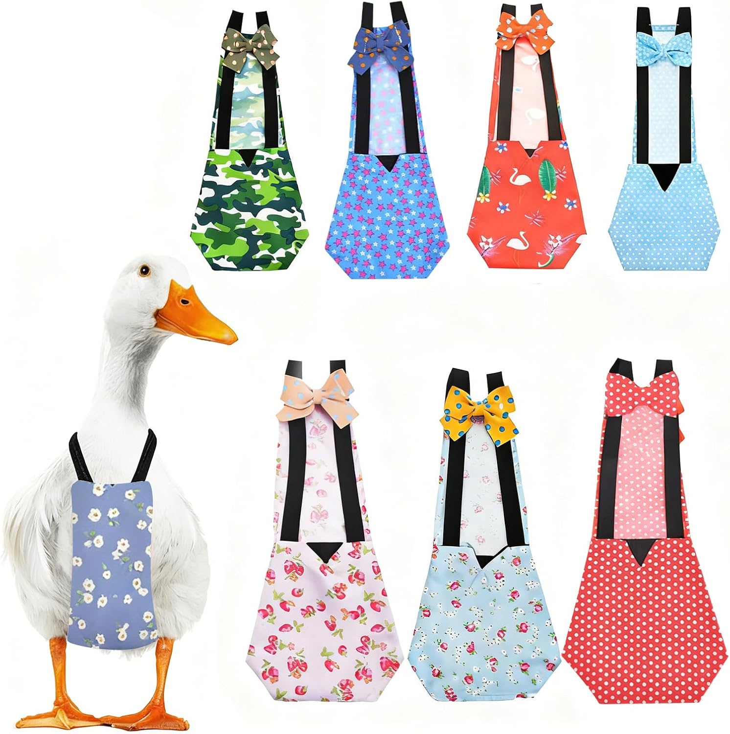 QBLEEV Duck Diapers for Pekin Ducks & Chickens, Reusable Indoor Poultry | Soft breathable diaper with elastic straps, waterproof lining, for baby duckling chick hens roosters campbell, washable