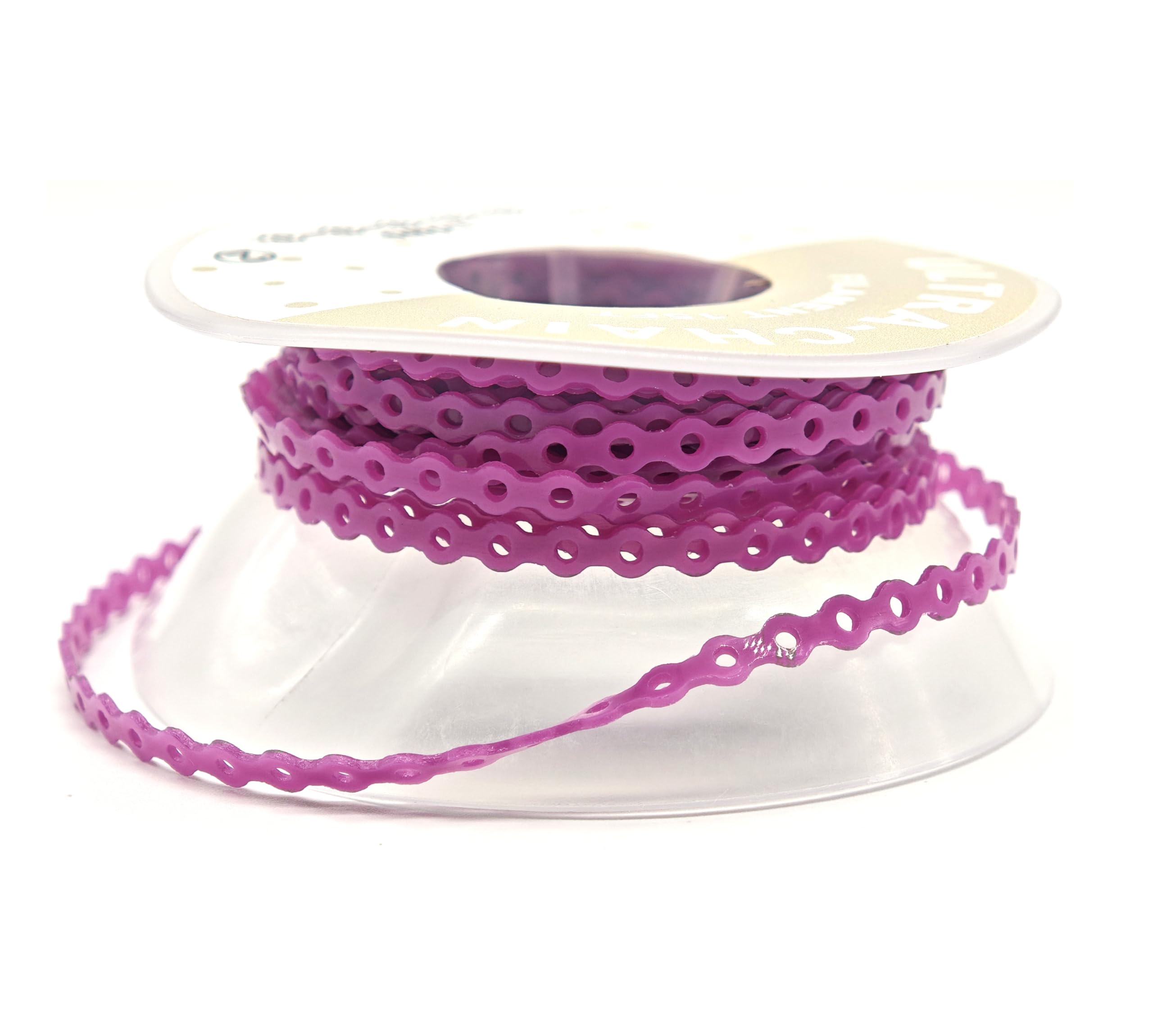 Lot de 6 chaînes élastiques dentaires orthodontiques pour bracelet, rouleau de 4,6 m (fermé)