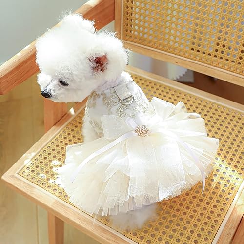 Vestidos tutú para perro, vestido de novia de encaje para cachorro, vestido de verano suave y transpirable para perro, trajes de algodón para