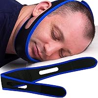 Vista 1 de Negro ajustable transpirable parada ronquidos banda cabeza barbilla correa anti ronquidos solución anti ronquido dispositivo