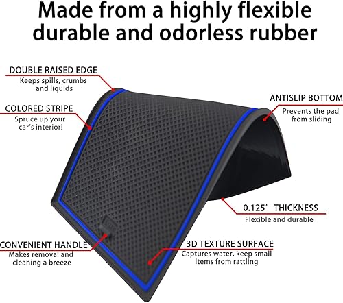 Miniatura 5 de Forro de consola central para accesorios Toyota Tundra 2022 2023 2024 2025 2026, inserto de soporte para vasos, borde interior de bolsillo de