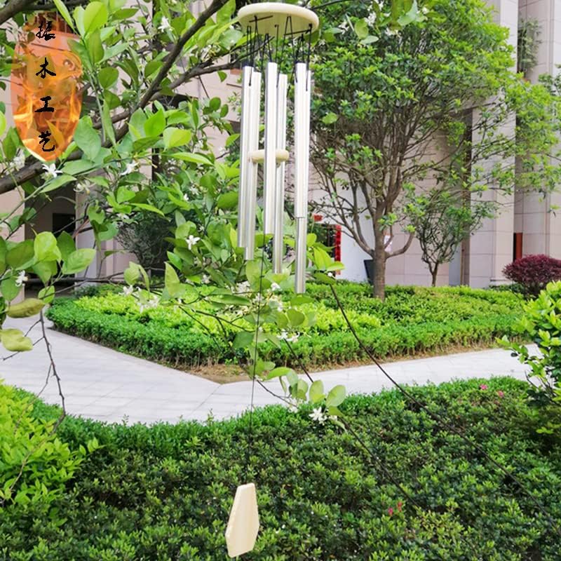 光管金属铝管风铃 木质风铃 家居挂件(大号279银色)
