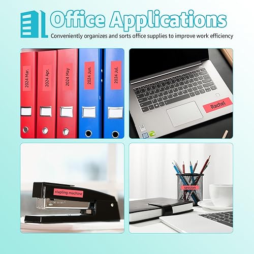 Vista 19 de GREENCYCLE Compatible con Brother M-K131 M-K231 M-K431 M-K431 M-K531 M-K631 M-K731 M-K731 Reemplazo de cinta de etiquetas para P Touch PT-70BM Blanco