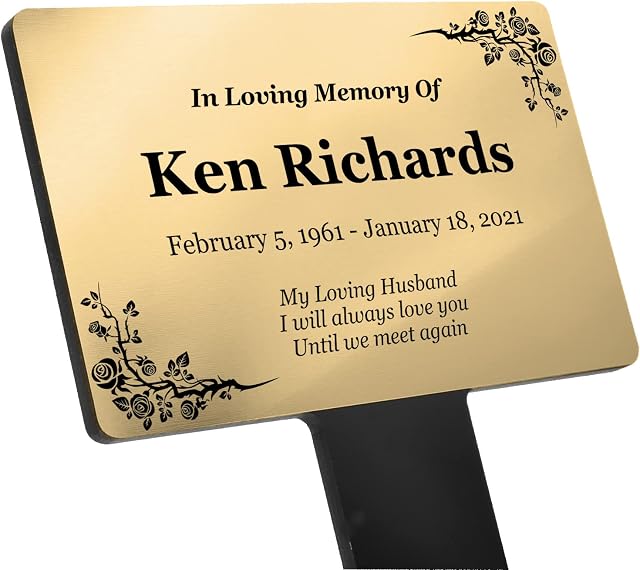 OriginDesigned Personalised Bereavement Gifts. Memorial Plaques With Custom Text, Gardens Ground Stake Or Grave Ornaments - Acrylic, Waterproof and Hard Wearing. Shipped Globally.