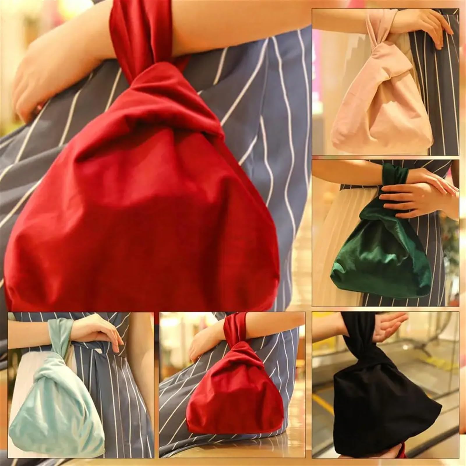 Borsa in velluto a coste per donna Mini borsa piccola borsa Casual Tote Pouch conservazione degli alimenti borsa per telefono da donna borsa per la spesa riutilizzabile  1524