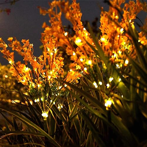 Miniatura 6 de Juego de 4 luces solares de jardín para exteriores, 8 modos de iluminación mejorados, decoraciones de patio de verano, luces solares de camino,