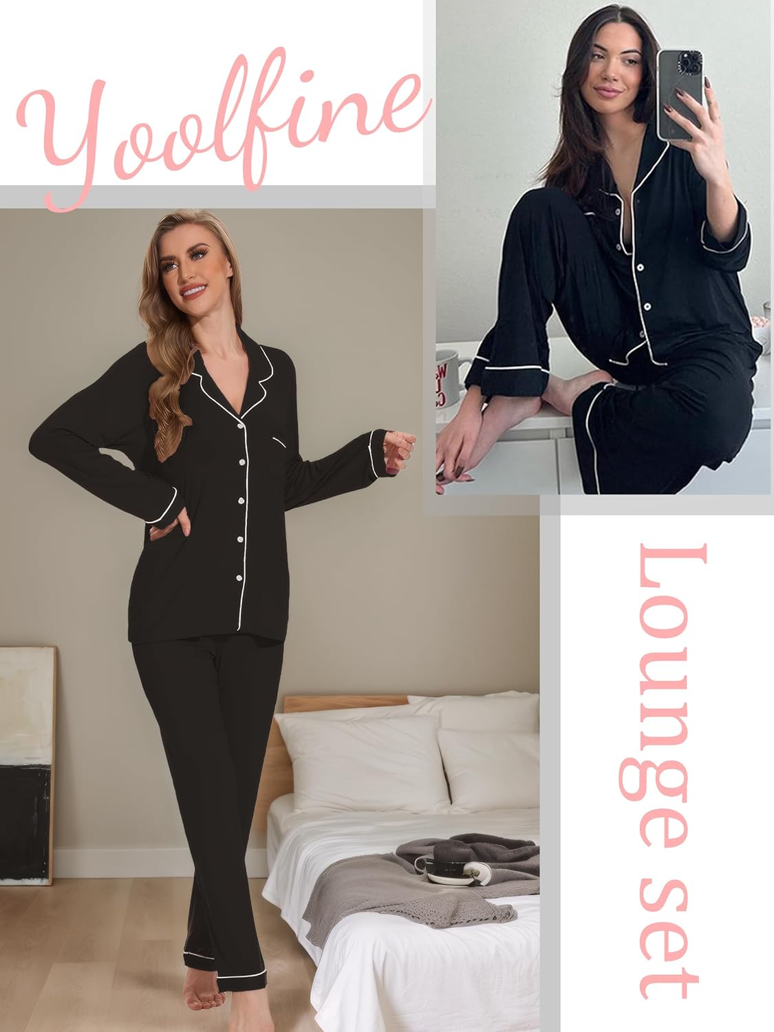 Button Up Pajamas for Women Long Sleeve Sleepwear Soft Loungewear Ladies Pjs Set XS-XXL - Image 4