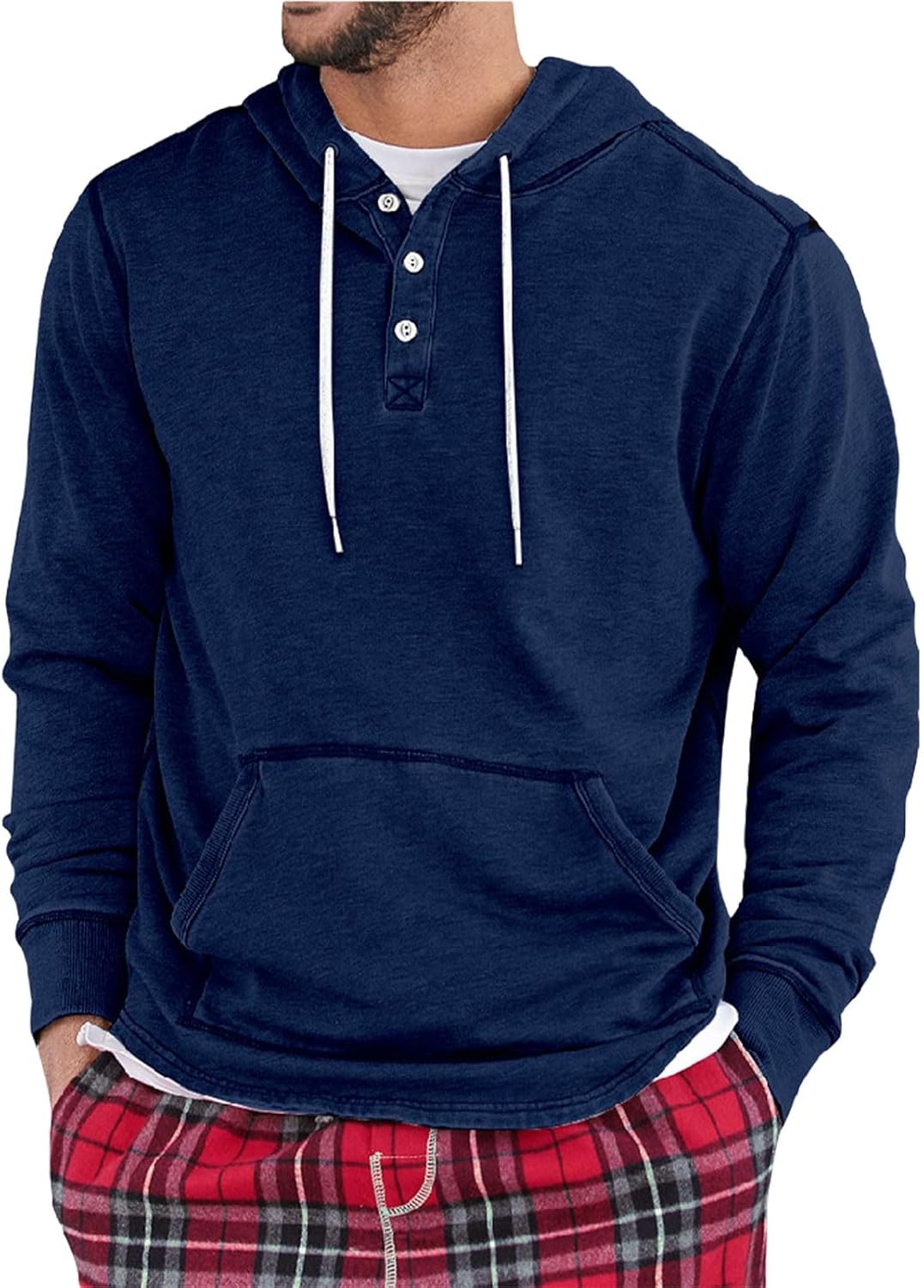 Mens Fashion Athletic Hoodies Casual Fashion Long Sleeve Button Hooded Sweatshirts Pocket Oversized Hooded Pullover